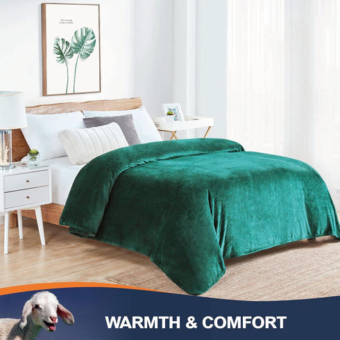 Walensee Fleece Blanket Plush Throw Fuzzy Lightweight (Throw Size 50x60 Emerald Green) Super Soft Microfiber Flannel Blankets for Couch, Bed, Sofa...