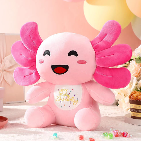 10 Inch Pink Axolotl Plush Soft Cute Stuffed Animal Plush Pillow Kawaii Birthday Gifts for Kids Girls Party Favor Bedroom Home Decor...
