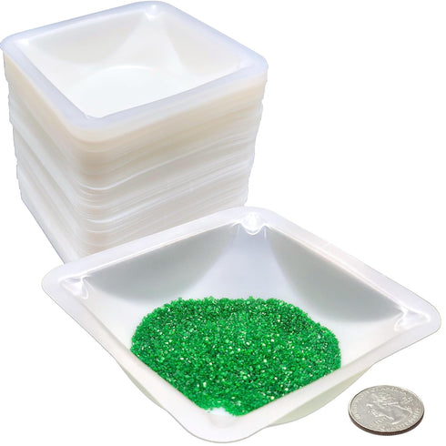 Weigh Boats Medium - 125 Pack 100ml Plastic Disposable Trays for Scale, Square Weighing Dishes for Powder Weight, Epoxy, Food Samples - Pour Boat ...