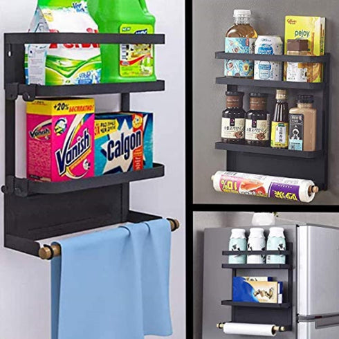 Dr.BeTree Magnetic Spice Rack for Refrigerator Magnetic Paper Towel Holder Shelf Fridge Magnet Organizer Spice Rack Organizer Kitchen Organization...