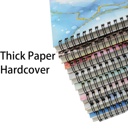 Yansanido Spiral Notebook, 8 Pcs A5 Marble Design Thick Hardcover 7mm College Ruled 80 Sheets -160 Pages Journals for Study and Notes (8 Style A5)...