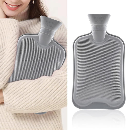 2L Hot Water Bottle Rubber, Hot Compress and Cold Therapy for Headaches Cramps Muscles Pain Relief Injuries, Hot Water Bag for Bed...
