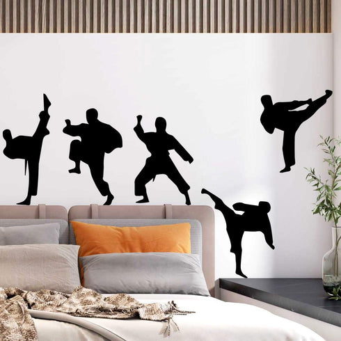 Amaonm Creative Vinyl Sport Taekwondo Wall Decor Player Silhouette Decals - Removable DIY Baby Nursery Bedroom Living Room Home Stickers Murals Ar...