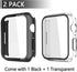Misxi 2 Pack PC Case with Tempered Glass Screen Protector Compatible with Apple Watch Series 9 (2023) Series 8 Series 7 41mm, Ultra-Thin Scratch R...