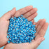 200pcs Evil Eye Beads Aqua Blue Resin Evil Eye Spacer Beads Charms with Elastic Rope for DIY Jewelry Bracelet Necklace Earring Crafts Making Handm...