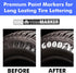 White tire Paint Marker for Car Tire Lettering - 4 Pack - Permanent Tire Paint Pens with Weatherproof Ink Designed to Last on Car Tires and Many O...