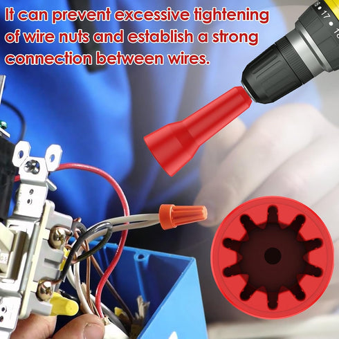 2Pcs Wire Nut Twister, Wire Twister Tool with 1/4inch Chuck, Wire Nut Driver Multifunctional Wire Twister Spinner Connector Socket Electrician Too...