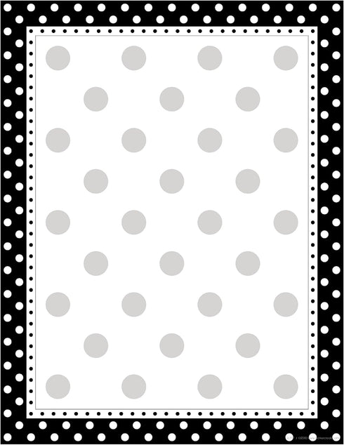 Barker Creek Designer Computer Paper, Black And White Dots, 8.5” x 11”, Decorative Printer Paper, Stationery, 50 Sheets per Pkg, Home, School and ...