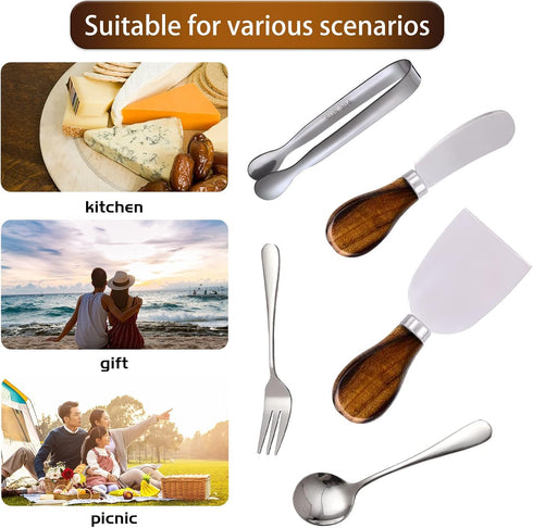 Charcuterie Accessories (20 Pcs), Cheese Spreaders for Charcuterie Board, Mini Serving Spoons, Forks and Mini Serving Tongs - Charcuterie Utensils...