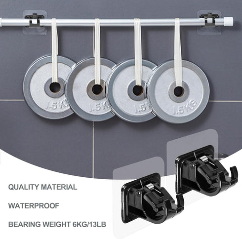 8PCS No Drill Curtain Rod Brackets No Drilling Self Adhesive Curtain Rod Holder Hooks Nail Free Curtain Rod Hooks Curtain Hangers for Bathroom Kit...