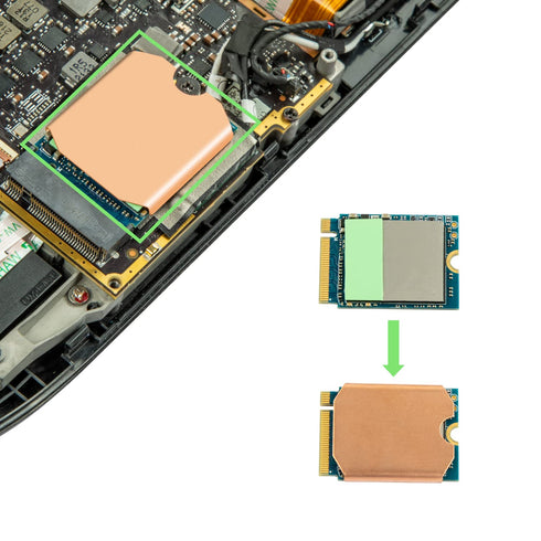 Steam Deck SSD Heatsink Thermal Pad: M.2 2230 NVME SSD Copper Heat Sink Cooling Thermal Pastes Back Cover Opening Tools Back Screws Replacements s...