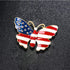 Butterfly USA Flag Brooch Pin for Women Gold Tone Fashion Rhinestone Star Blue Red Enamel 4th of July American Patriotic Medal Brooches Dress Acce...