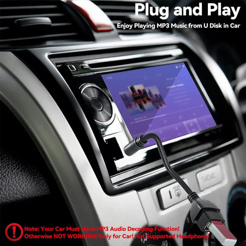 AUX to USB Adapter (Not for Headphone) 3.5mm Male Audio Jack Plug to USB 2.0 Female Converter for Playing Music with USB Flash Drive in Car - 2 Pa...