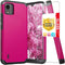 TJS Compatible for Nokia C110 N156DL Case, with Tempered Glass Screen Protector Dual Layer Hybrid Magnetic Support Shockproof Protection Cover Pho...