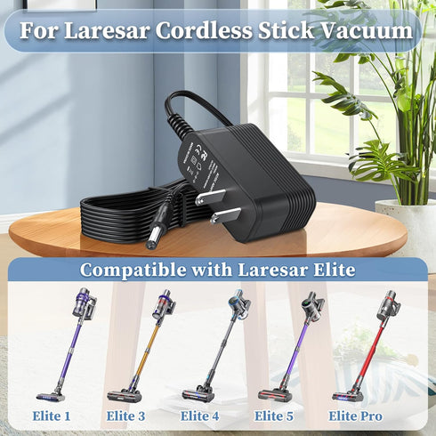 31V Charger for Laresar Cordless Stick Vacuum Power Cord for Laresar Elite 5 3 4 1 Pro 25.9V AC Adapter for Laresar Elite1 Elite3 Elite4 Elite5 El...