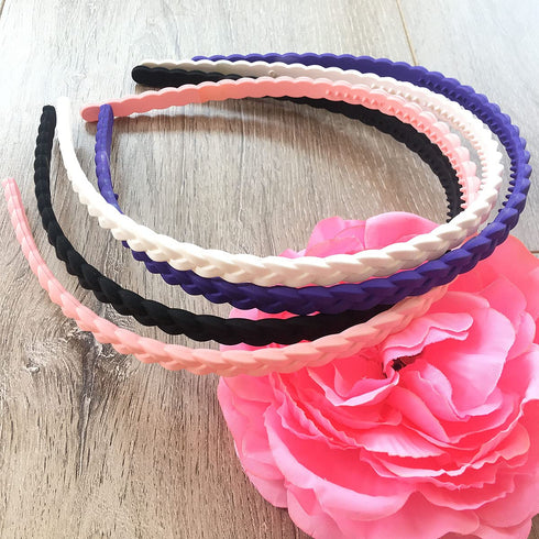 12pcs Colorful Thin Headbands for Women 6mm Light Pigtail Skinny Hairbands for Girls Hard Teeth Headbands For Kids Teens...