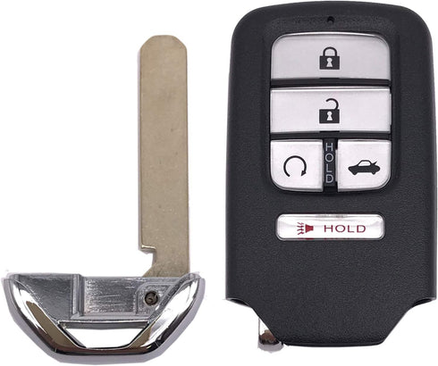 Remote Smart Key Fob Shell Case Fit for 2016 2017 2018 Honda Civic CR-V Pilot Keyless Entry Replacement Car Key Cover (Silver, 5 Buttons)...