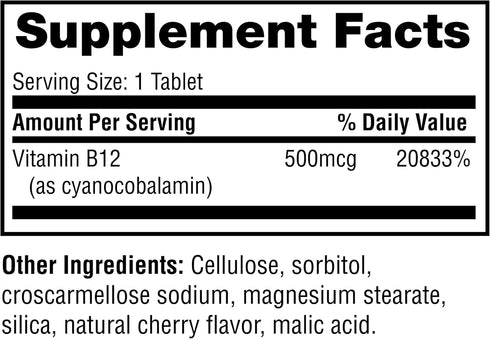 Twinlab B-12 Dots - Energy Production Support Supplements with Vitamin B12-500 mcg, 250 Tablets...