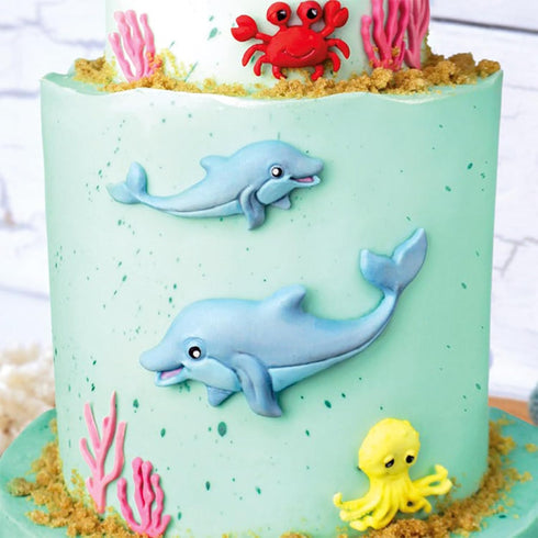 Dolphin Silicone Fondant Molds 2 Pcs, Dolphin Chocolate Candy Mold for Cake Decoration Candy Sugar Cupcake Topper Cake Polymer Clay Crafts Epoxy R...