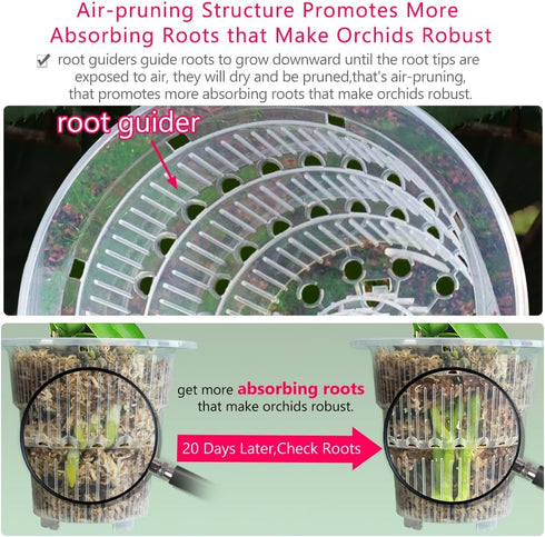 4 Inch Clear Orchid Pots with Holes and Saucers,Orchid Planter for Home Decoration - 6 Pack...
