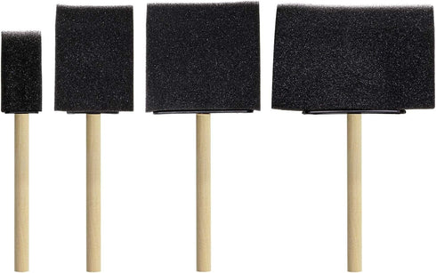 Assorted Sizes Sponge Brushes for Painting DIY Crafts Foam Paint Brush with Wooden Handles for Staining Stencils Art Project Decoupage Acrylics Va...