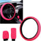 3 PCS Car Gear Shift Knob Cover & Handbrake Cover & Steering Wheel Cover, Anti-Slip Breathable Comfortable Handbrake Gear Shift and Steering Wheel...