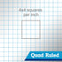 Graph Paper Note Pads, Quad Ruled (4x4) Paper pad, 8.5x11 inch Grid Notebook Paper Pad, White Paper Graph Legal Pads, 2 Pads of 50 Sheets, Micro p...
