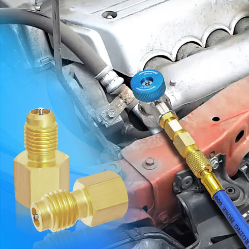 Boltigen R134a Refrigerant Tank Adapters, R12 R22 to R134a Adapter Connector, 1/2 to 1/4 Flare R134a Vacuum Pump Adapter Fittings with Valve Core ...