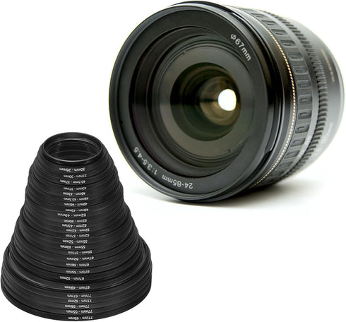 PATIKIL 52mm-37mm Metal Step Down Ring, Camera Lens Filter Adapter Ring Aluminum Filter Adapter Ring for Camera Lenses Hood, Black...