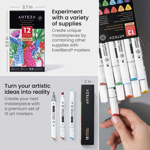 Arteza EVERBLEND Ultra MRKR, Set of 12, Bright Tones...