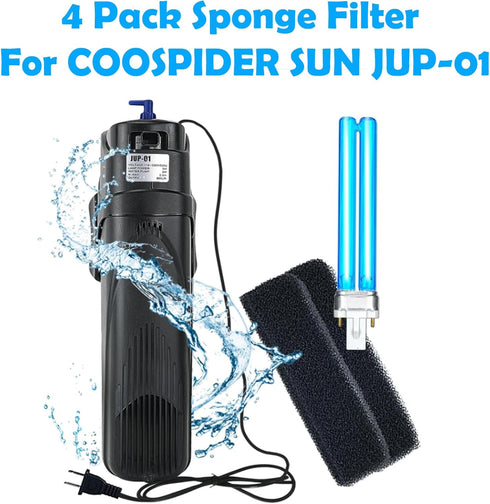 COOSPIDER JUP-01 Aquarium Filter Replacement Filters Sponge SUN JUP01...