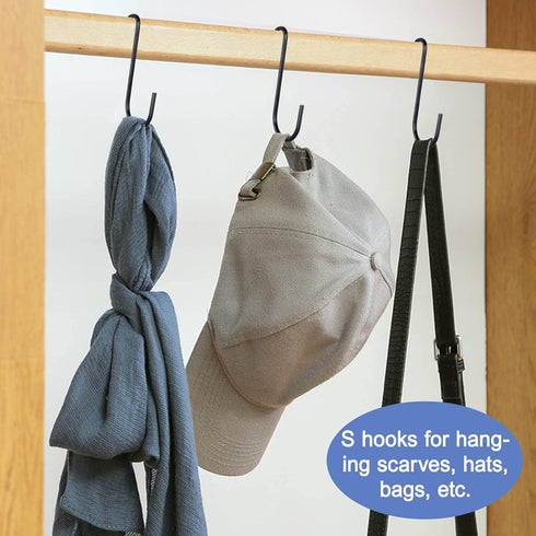30 Pack 3 inch Heavy Duty S Hooks Black Pan Pot Holder Rack Hooks S Shaped Hanging Hooks Hangers for Kitchenware Spoons Pans Pots Utensils Clothes...