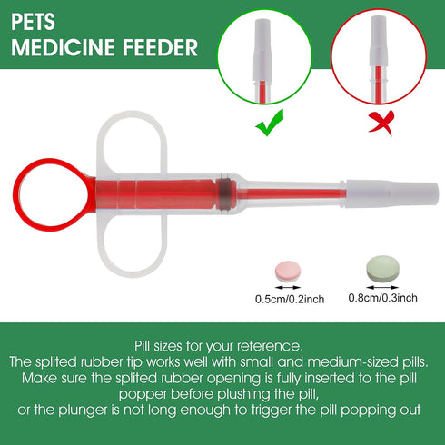 2 Pieces Pill Popper for Cats, Pet Pill Shooter Pill Poppers for Dogs Cat Pill Popper Dog Pill Shooter Pet Pill Dispenser Feeding Tool for Dogs Ca...