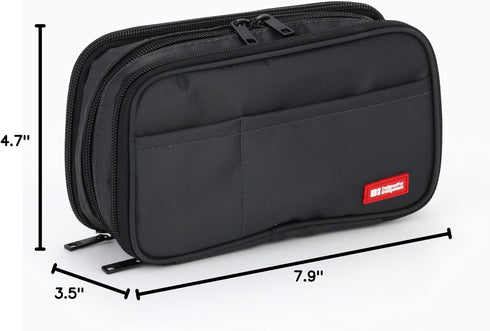 LIHIT LAB Large Capacity Triple Zipper Pencil Case For School Office College, Big Capacity 8 Compartments Pencil Bag Holder Adults Teen Boys Girls...