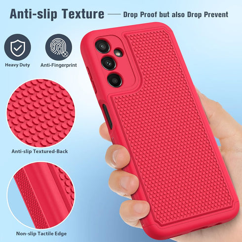 FNTCASE for Samsung Galaxy A14 5G Case: Dual Layer Protective Heavy Duty Cell Phone Cover Shockproof Rugged with Non Slip Textured Back - Military...