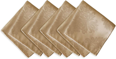 Newbridge Barcelona Luxury Damask Fabric Tablecloth, 52” Wide x 70” Rectangle, Golden Beige, 100% Polyester, No Iron, Soil Resistant Dining Room, ...