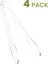 Plasticpro Disposable Plastic Serving Tongs 12'' inch Durable Heavy Duty Premium Serving Utensils Clear Pack of 4...