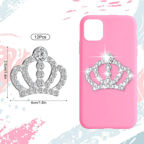 Syhood Crystal Rhinestone Crown Embellishments Rhinestone Embellishments Flatback Crystal Accessory for DIY Crafts Jewelry Making Phone Back Shell...