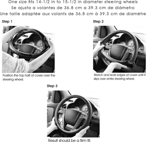 Custom Accessories 38011 Gripper Series Black Custom Grip Steering Wheel Cover...