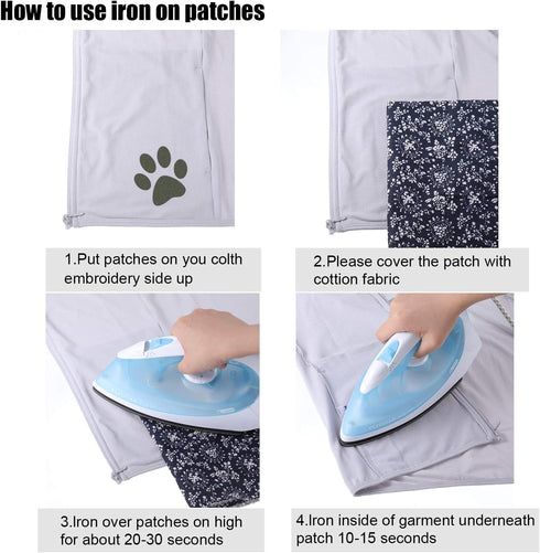 30 Pieces Twill Fabric Patches Fabric Repair Patches Iron on Twill Patch Clothing Repair Patch Kit for Jacket Clothes, 5 Colors and 3 Sizes, 4.9 x...