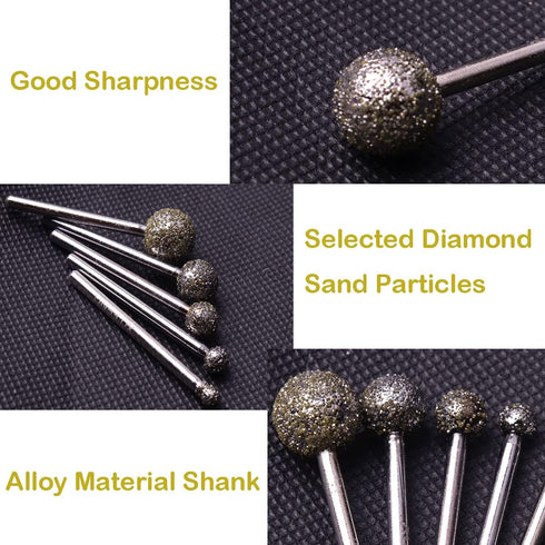 Atoplee Diamond Grinding Bit 36# Diamond Mounted Point Coated Course Burrs Set Fits Rotary Tools,Diamond Tools Set for Jewelry,Glass,Stone,Ceramic...