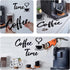 4eN Coffee Time Modern Wall Art & Sign Set - Wooden MDF, 4 Pieces for Kitchen & Cafe...