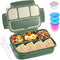 Bento Box Adult Lunch Box, Lunch Containers for Kids Girls Boys with 4 Compartments, Lunchable Food Container with Utensils, Sauce Jar, Muffin Lin...