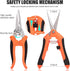 4Pieces Gardening Tools, Gardening Scissors,Garden Scissors, Scissors Set with Sharpening Stone, Gardening Stainless Steel Pruning Shears with Sha...