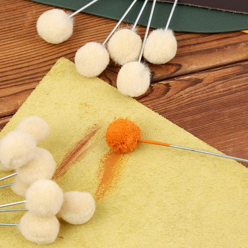 BUTUZE Wool Daubers Wool Daubers Ball Brush Leather Dye Tool with Metal Handle Wool Daubers for Leather Dyes for DIY Crafts Projects (75 Pcs)...