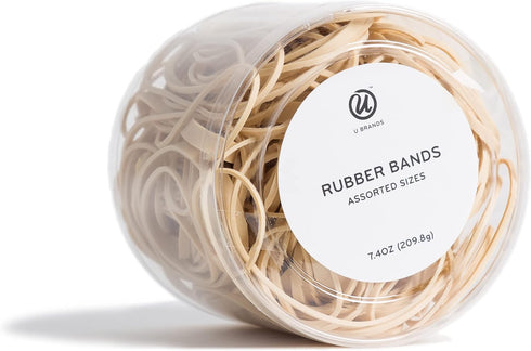 U Brands Rubber Band Tub, Office Organization Supplies, 600 Count...