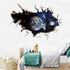 3D Planet Galaxy Astronaut Wall Stickers, DILIBRA Removable Universe Outer Space Spacecraft View Window Wall Decals for Kids Children Bedroom Livi...