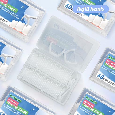 Dental Floss Picks, Clean Dental Flossers Kit with 3 Handles and 360 Extra Strength Refills...