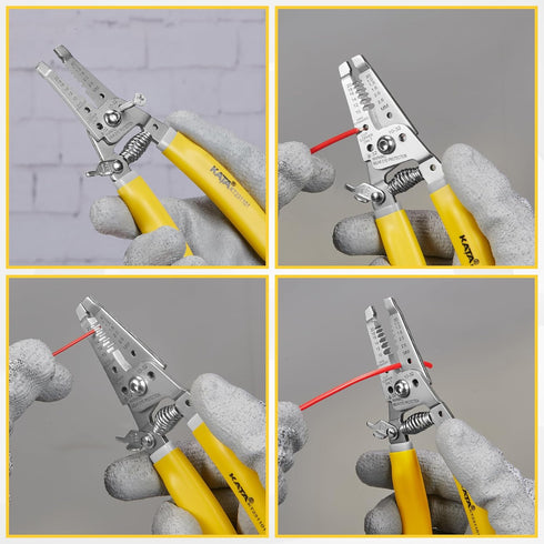 KATA 7 Inch Wire Stripper Wire Cutter, Cutting for 10-18 AWG Solid Wire and 12-20 AWG Stranded Wire, Wire Stripping Crimper Plier Multi-function H...