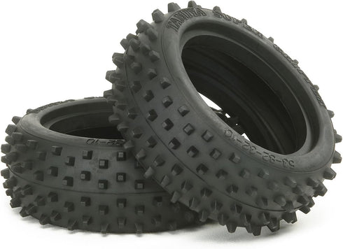 TAMIYA 300053088 - DF-02 Square-Spike Front Tyres 60/24, Pack of 2...